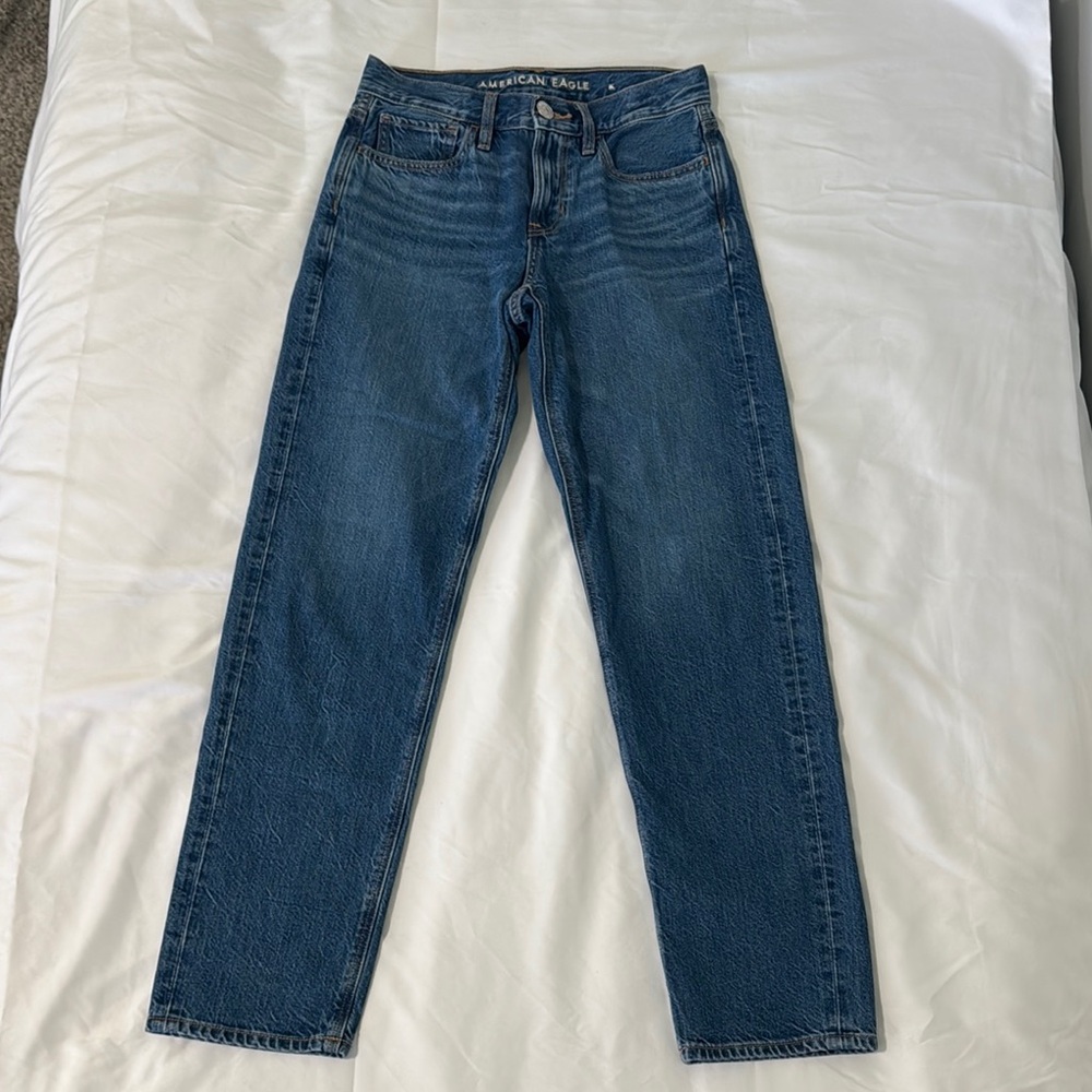 American Eagle Outfitters Men's Dark Blue Straight Jeans